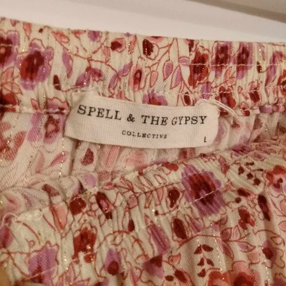 Spell & The Gypsy Winona tiered skirt "Berry" size Large NWOT - Picture 7 of 13